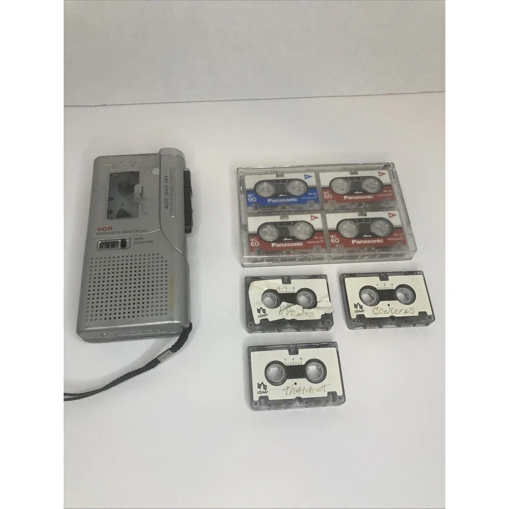 Sony Voice Recorder AS IS UNTESTED M-540V PARTS Or Repair With 7 Pre-owned Tapes